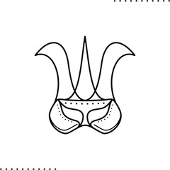 Mardi gras, Purim carnival mask vector icon in outlines