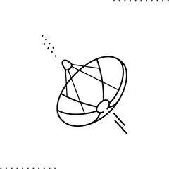 telecommunication dish vector icon in outlines