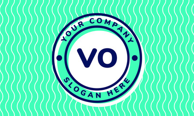 Monogram Logotype circle mint rounded premade logo alphabet characters waves background