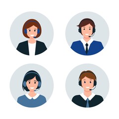 Call center or Customer Service avatars.