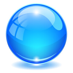 Blue glass ball vector illustration