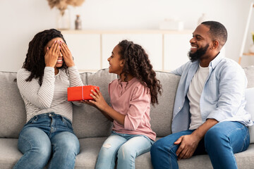 Black girl celebrating mother's day, greeting mum