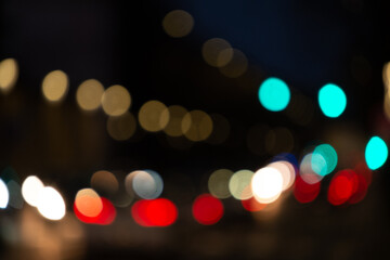 Bokeh of city lights at night