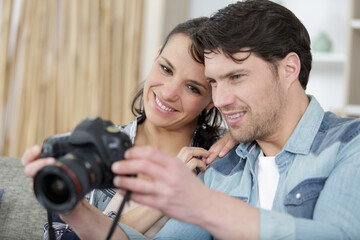 portrait of young couple looking at camera