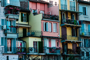 Fototapeta na wymiar Colorful houses close to each other