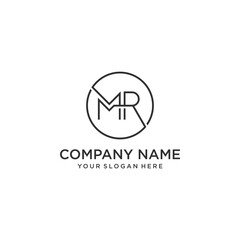Abstract MR initials logo design. Simple, clean and luxurious. Suitable for consulting businesses, fashion, photographers, contractors, architecture and other businesses.