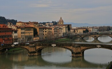 Fototapeta na wymiar Florence, Italy. Arno river view. 