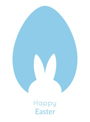 Happy Easter greeting card, ad, promotion, poster, flyer, web-banner, article with egg and rabbit composition. Spring season holiday background. Modern vector illustration.