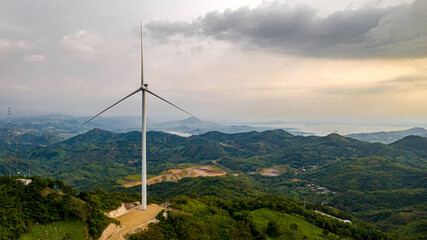 Wind turbines in eolic park