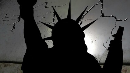 Statue of liberty against broken background 3d illustration © alexskopje