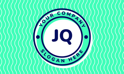 Monogram Logotype circle mint rounded premade logo alphabet characters waves background