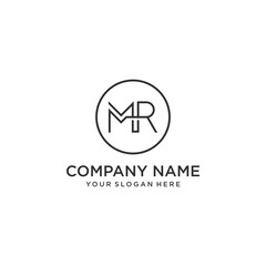 Abstract MR initials logo design. Simple, clean and luxurious. Suitable for consulting businesses, fashion, photographers, contractors, architecture and other businesses.