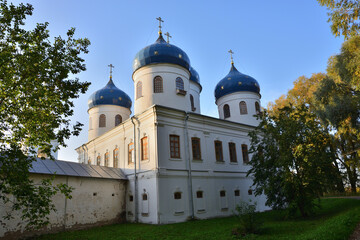 Veliky Novgorod, Russia. Cathedral of the Exaltation of the Holy Cross in Yuryev Monastery 