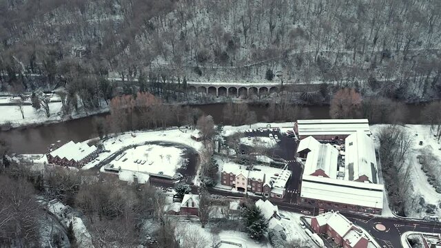 Snow Dusted Historic Village in Shropshire UK