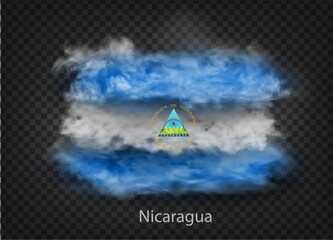 background of flag of smoke and clouds. Vector illustration