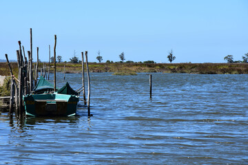 Nobody's boat on a serene river