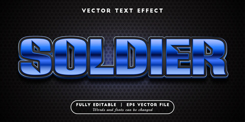 Text Effect 3D Soldier, Editable Text Style