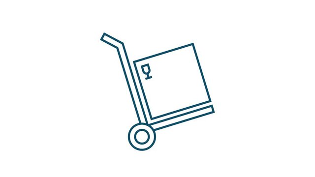 Free delivery. Badge with truck. Price tag. Motion graphics.