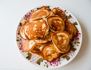 pancakes in a beautiful plate for breakfast
