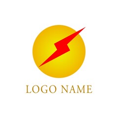 Power icon vector illustration design template. yellow and red composition. suitable for company logos, communities, shops.
