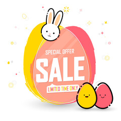Easter Sale banner design template, discount tag, promotion poster, vector illustration