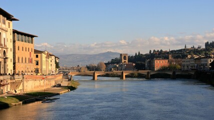 Obraz premium Florence, Italy. Arno river view. 