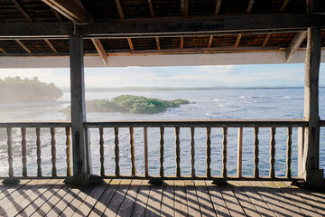 Wooden terrace with wonderful sea view.