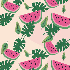 watermelon and leafs