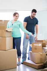 Young Couple on Moving Day.