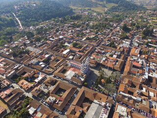 Obraz premium Mazamitla town in Jalisco Mexico from the air