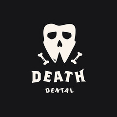 death skull with dental for dentist logo