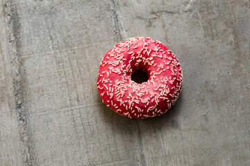 pink donut doughnut on the background