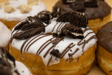 Chocolate donut and cookies donut