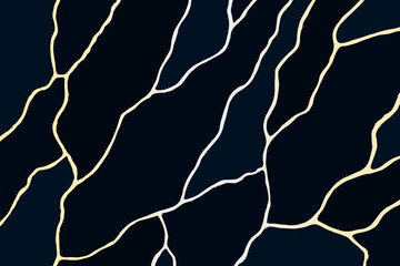 Abstract background with streaks of natural stone. Black marble with gold veins, stock illustration