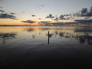 Fototapeta premium sunset on the lake