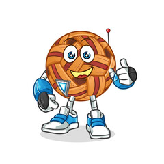 takraw ball robot character. cartoon mascot vector