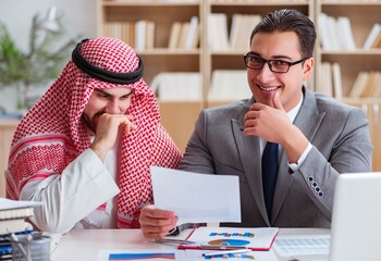 Diverse business concept with arab businessman