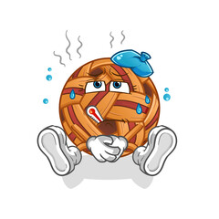 takraw ball sick vector. cartoon character