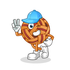 takraw ball young boy character. cartoon mascot vector