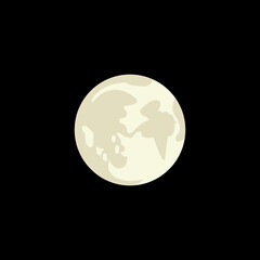 simple vector logo of the moon in the sky
