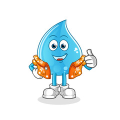 water drop go on vacation character. cartoon mascot vector