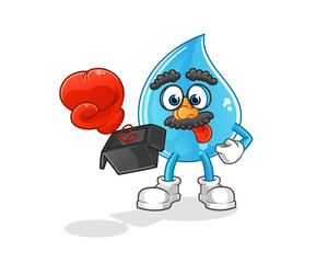 water drop prank with glove in box cartoon. cartoon mascot vector
