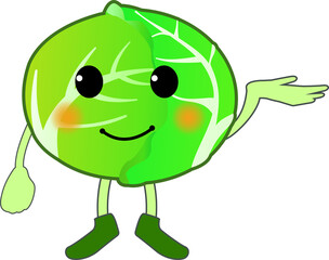 案内する可愛いキャベツのキャラクター