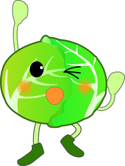気合の入った可愛いキャベツのキャラクター
