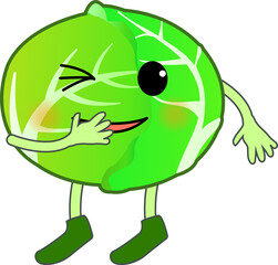 笑う可愛いキャベツのキャラクター