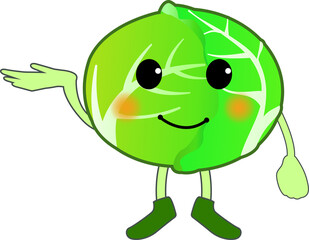 案内する可愛いキャベツのキャラクター