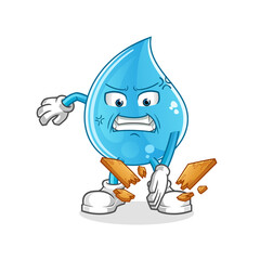 water drop karate mascot. cartoon vector