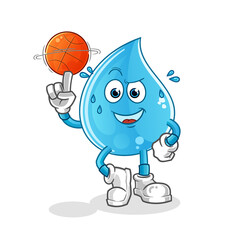 water drop playing basket ball mascot. cartoon vector