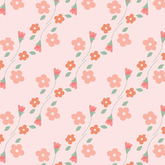 Fototapeta premium seamless background with red flowers