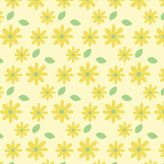 Fototapeta na wymiar seamless background with yellow flowers.